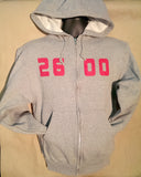 "HACKER" Sweatshirt (gray w/zipper)